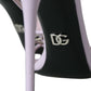 Dolce & Gabbana Purple Leather Logo Ankle Strap Heels Sandals Shoes