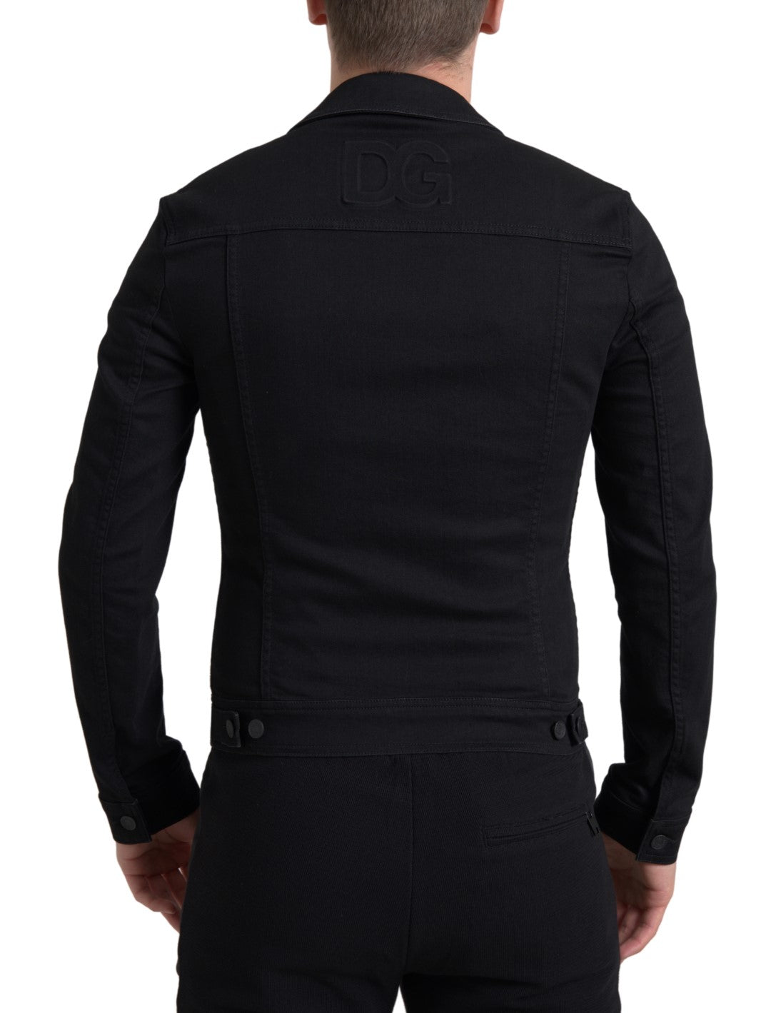 Dolce & Gabbana Elegant Black Denim Logo Jacket