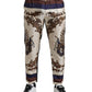 Dolce & Gabbana Elegant Silk Skinny Pants with Heraldic Print