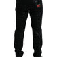 Dolce & Gabbana Exquisite Slim-fit Patterned Black Jeans