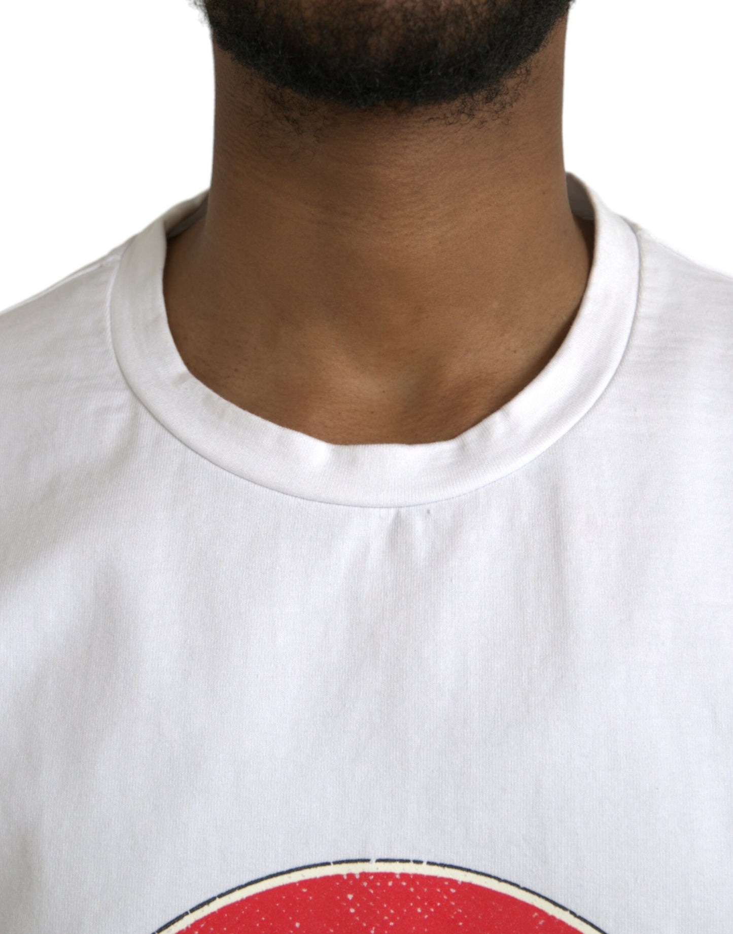 Dolce & Gabbana White Amor Heart Cotton Crewneck Short Sleeve T-shirt