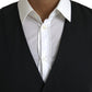 Dolce & Gabbana Black Wool Formal Dress Waistcoat Vest