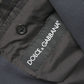 Dolce & Gabbana Dark Blue Cotton Single Breasted Coat Blazer