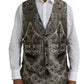 Dolce & Gabbana Brown Floral Jacquard Formal 3 Piece Suit