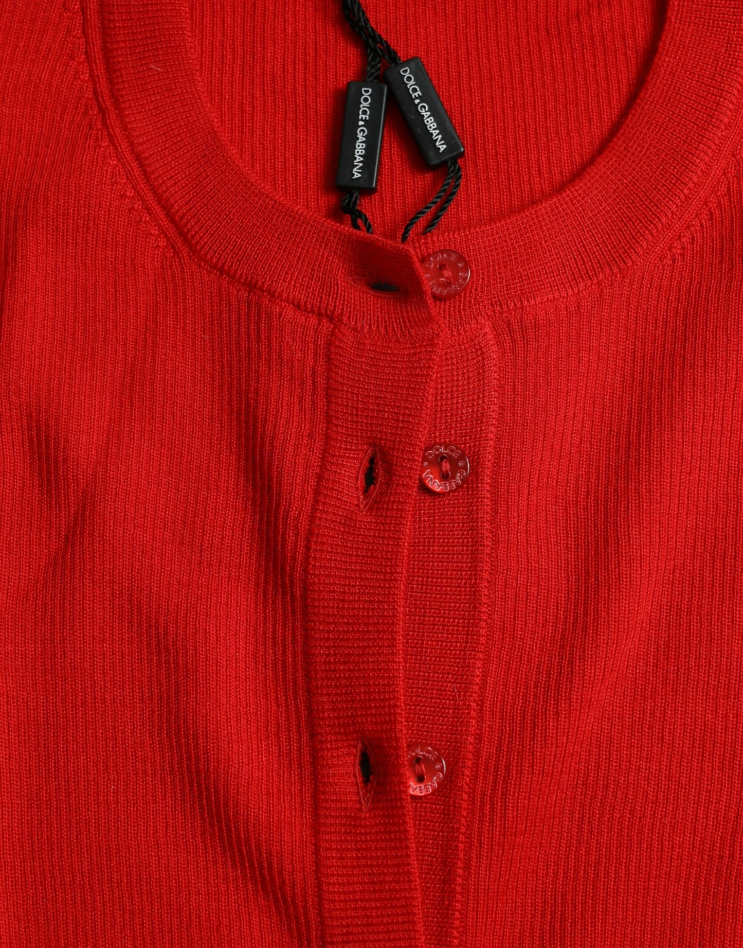 Dolce & Gabbana Elegant Red Cashmere-Silk Cardigan