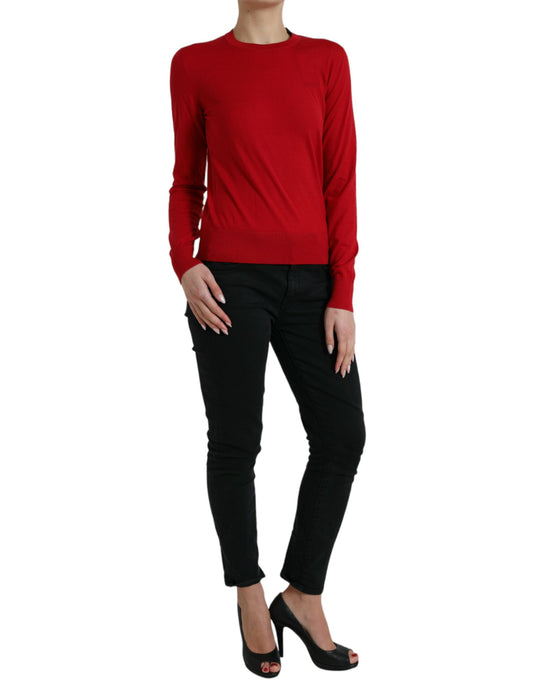 Dolce & Gabbana Radiant Red Wool Pullover Sweater