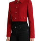 Dolce & Gabbana Red Virgin Wool Cropped Jacket