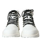 Dolce & Gabbana White Vulcano Trekking Men Ankle Boots Shoes