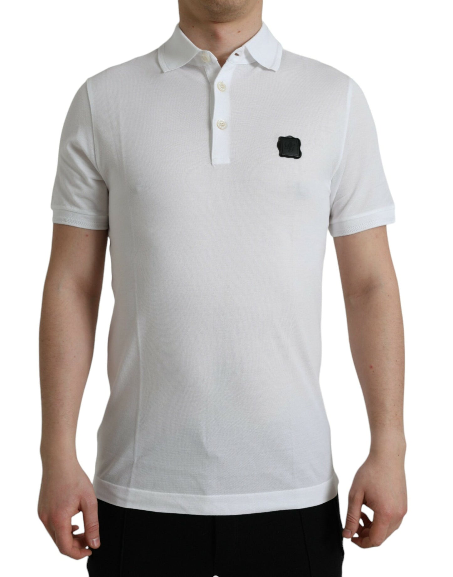 Dolce & Gabbana Elegant White Cotton Polo T-Shirt