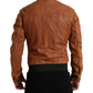 Dolce & Gabbana Elegant Leather Perforated Bomber Jacket