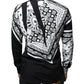 Dolce & Gabbana Black White Bandana Print Slim Cotton Shirt