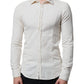 AGLINI Off White Cotton Collared Men Formal Dress Shirt