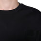 Dolce & Gabbana Black Logo Cotton Long Sleeves Sweatshirt Sweater