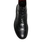 Dolce & Gabbana Black Leather Lace Up Mid Calf Boots Shoes