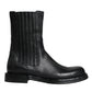 Dolce & Gabbana Black Horse Leather Mid Calf Boots Shoes