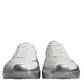 Dolce & Gabbana White Silver Daymaster Low Top Sneakers Shoes