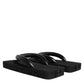 Dolce & Gabbana Black Rubber Flip Flops Slide Sandals Shoes