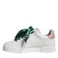 Dolce & Gabbana White Leather Portofino Low Top Sneakers Shoes