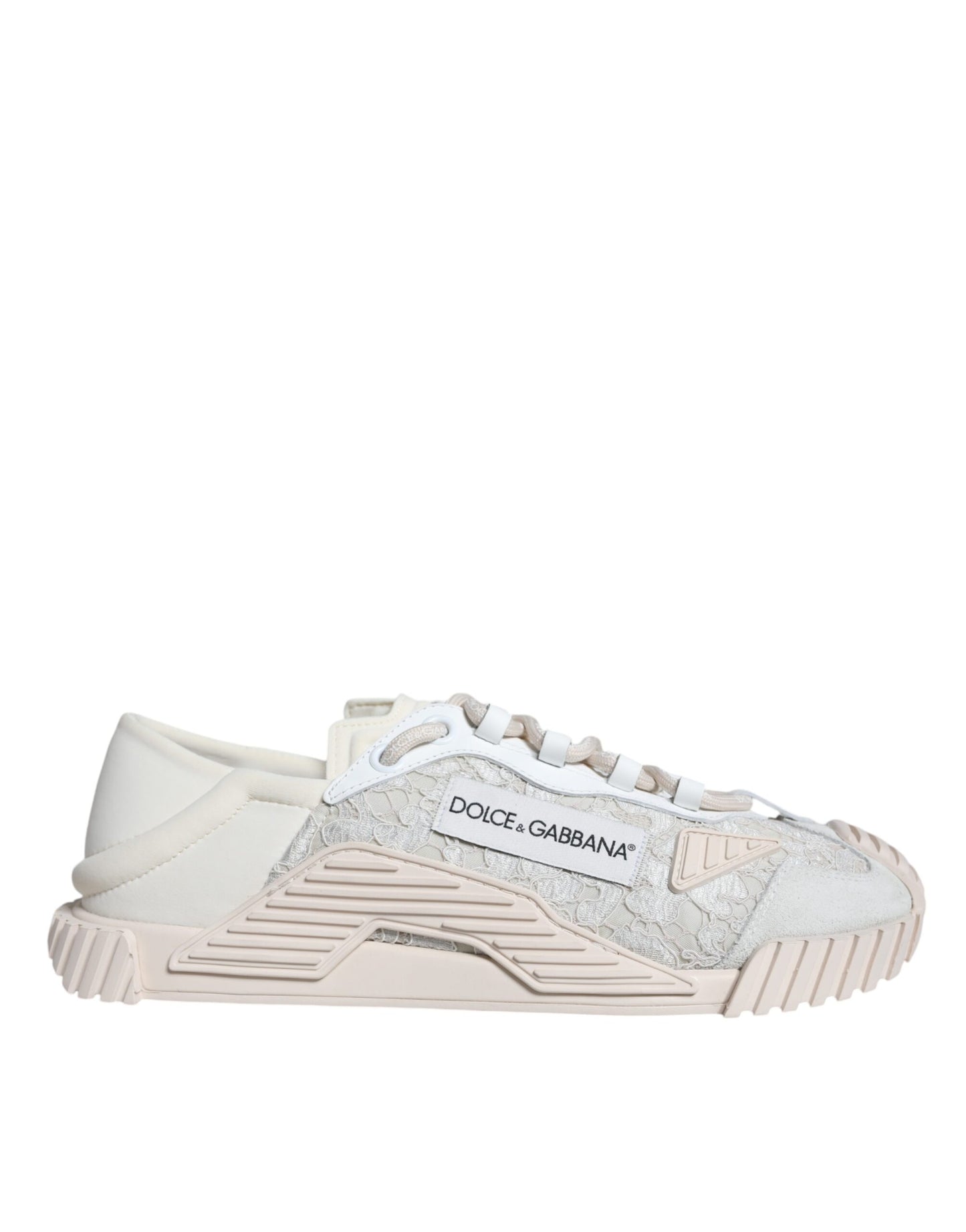 Dolce & Gabbana White Lace NS1 Low Top Sneaker Sports Shoes