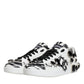 Dolce & Gabbana White Crystal Portofino Low Top Sneaker Shoes