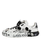 Dolce & Gabbana White Crystal Portofino Low Top Sneaker Shoes