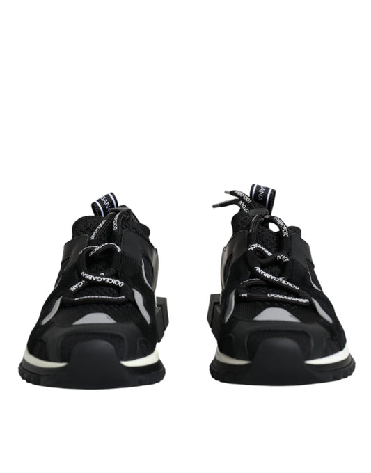 Dolce & Gabbana Black Mesh Sorrento Trekking Sneakers Shoes