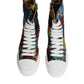 Dolce & Gabbana Multicolor Patchwork Logo High Top Sneakers Shoes