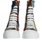 Dolce & Gabbana Multicolor Patchwork Logo High Top Sneakers Shoes