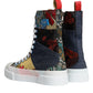 Dolce & Gabbana Multicolor Patchwork Logo High Top Sneakers Shoes