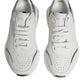 Dolce & Gabbana Silver White Daymaster Low Top Sneakers Shoes