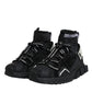 Dolce & Gabbana Black Sorrento Socks Logo Sneakers Shoes