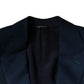 Dolce & Gabbana Blue Wool Logo Single Breasted Coat Blazer