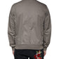 Armani Jeans Brown Cotton Full Zip Bomber Logo Jacket