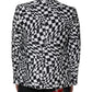 John Richmond Black White Checkered Crystal Single Breasted Blazer