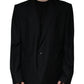 Dolce & Gabbana Black Wool Single Breasted Men Coat Blazer