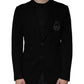 Dolce & Gabbana Black Crown Bee Single Breasted Coat Blazer