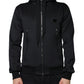 Dolce & Gabbana Black Hooded Logo Plaque Bomber Jacket