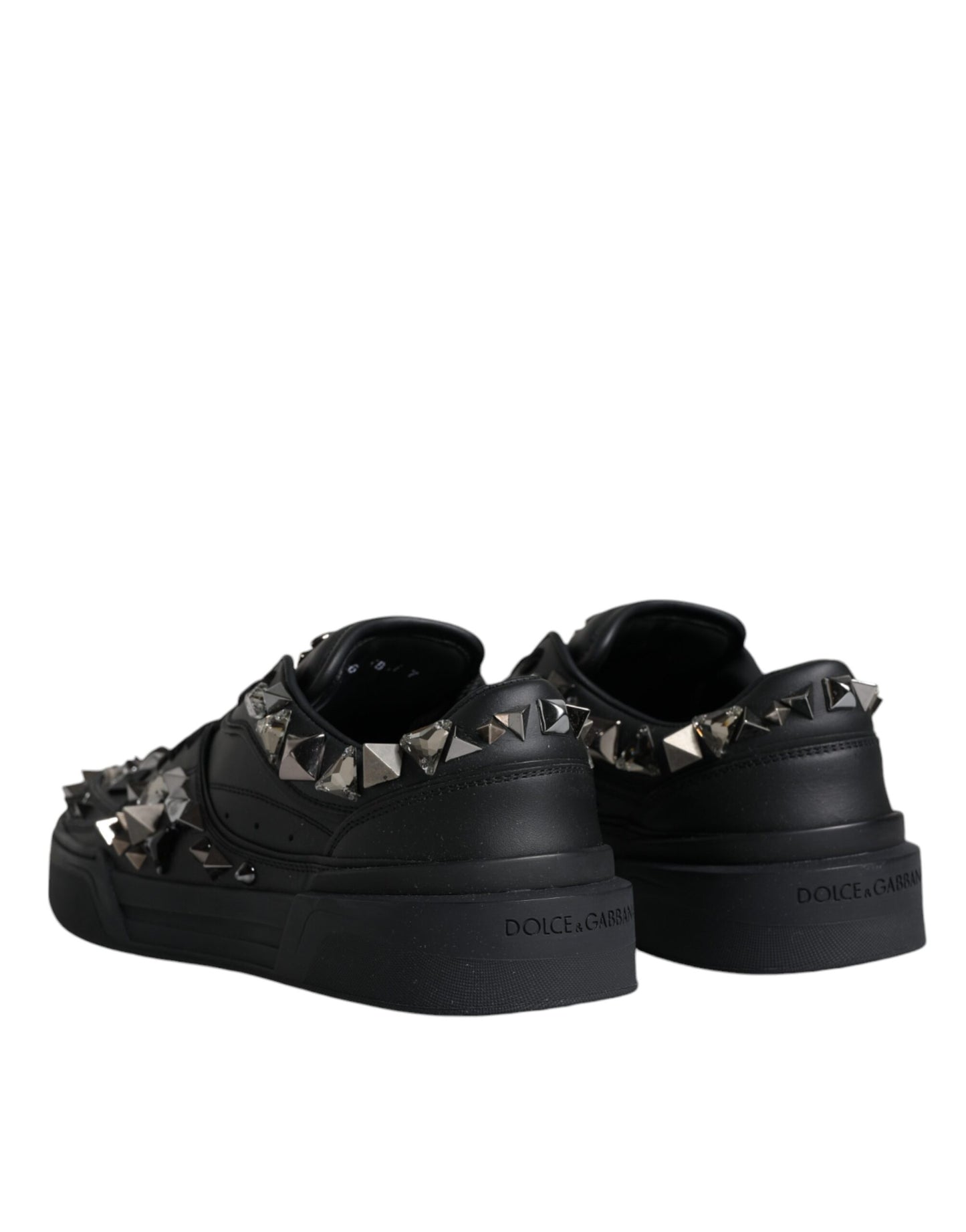 Dolce & Gabbana Black Studded Low Top Men Sneakers Shoes