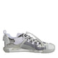 Dolce & Gabbana White Silver Low Top NS1 Sneakers Shoes