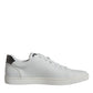 Dolce & Gabbana White Silver Sacred Heart Men Sneakers Shoes