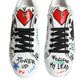 Dolce & Gabbana White Heart Studded Low Top Sneakers Shoes