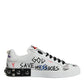 Dolce & Gabbana White Heart Studded Low Top Sneakers Shoes