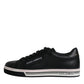 Dolce & Gabbana Black Leather Low Top Men Sneakers Shoes