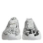 Dolce & Gabbana White Black Graffiti Daymaster Sneakers Shoes