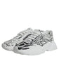 Dolce & Gabbana White Black Graffiti Daymaster Sneakers Shoes