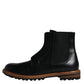 Dolce & Gabbana Black Leather Chelsea Mid Calf Men Boots Shoes