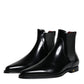 Dolce & Gabbana Black Leather Chelsea Men Ankle Boots Shoes