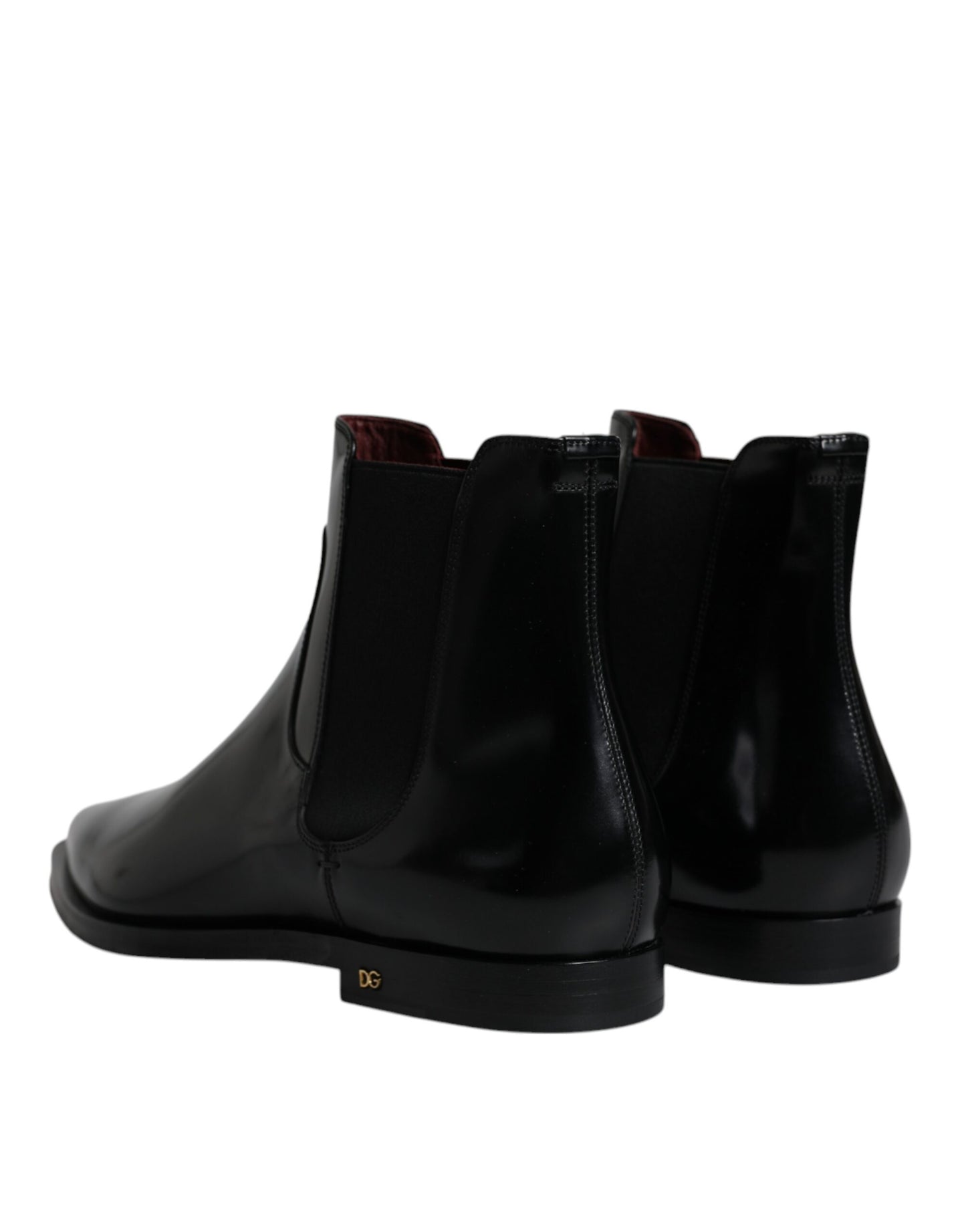 Dolce & Gabbana Black Leather Chelsea Men Ankle Boots Shoes