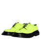 Dolce & Gabbana Neon Green Leather Lace Up Derby Dress Shoes