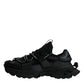 Dolce & Gabbana Black Low Top Space Lace Up Sneakers Shoes